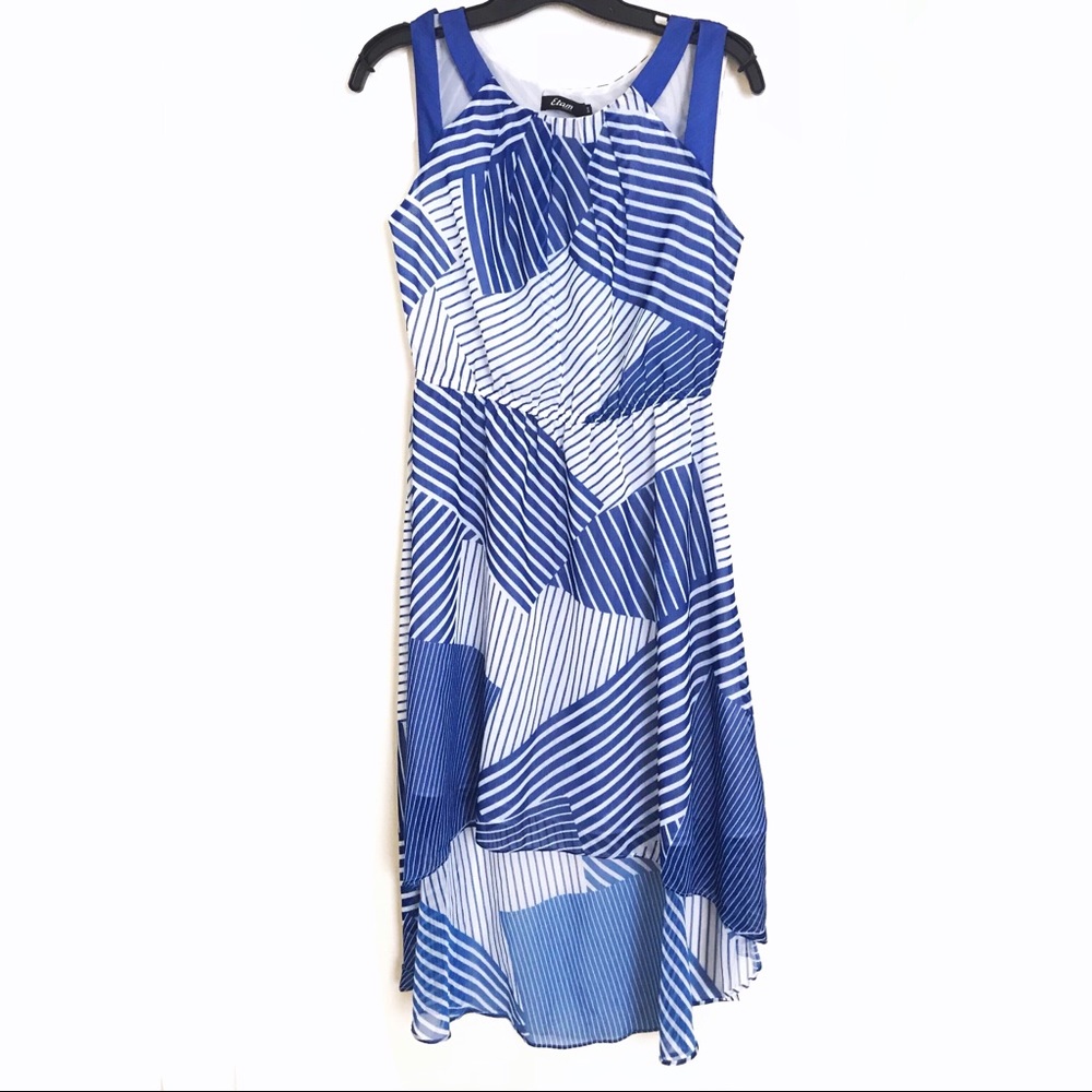 NWOT geometric stripe high low sleeveless dress
